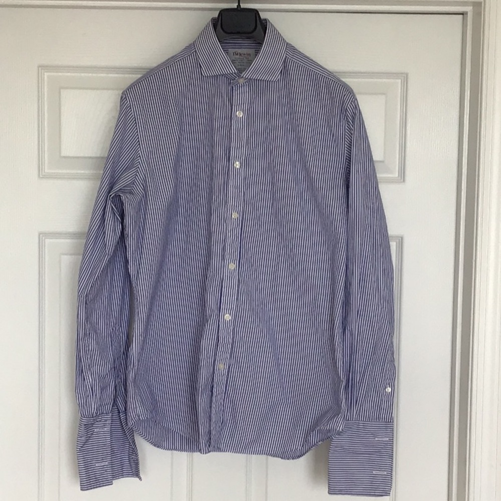 T.M. Lewin Dress Button Up Shirt With French Cuffs